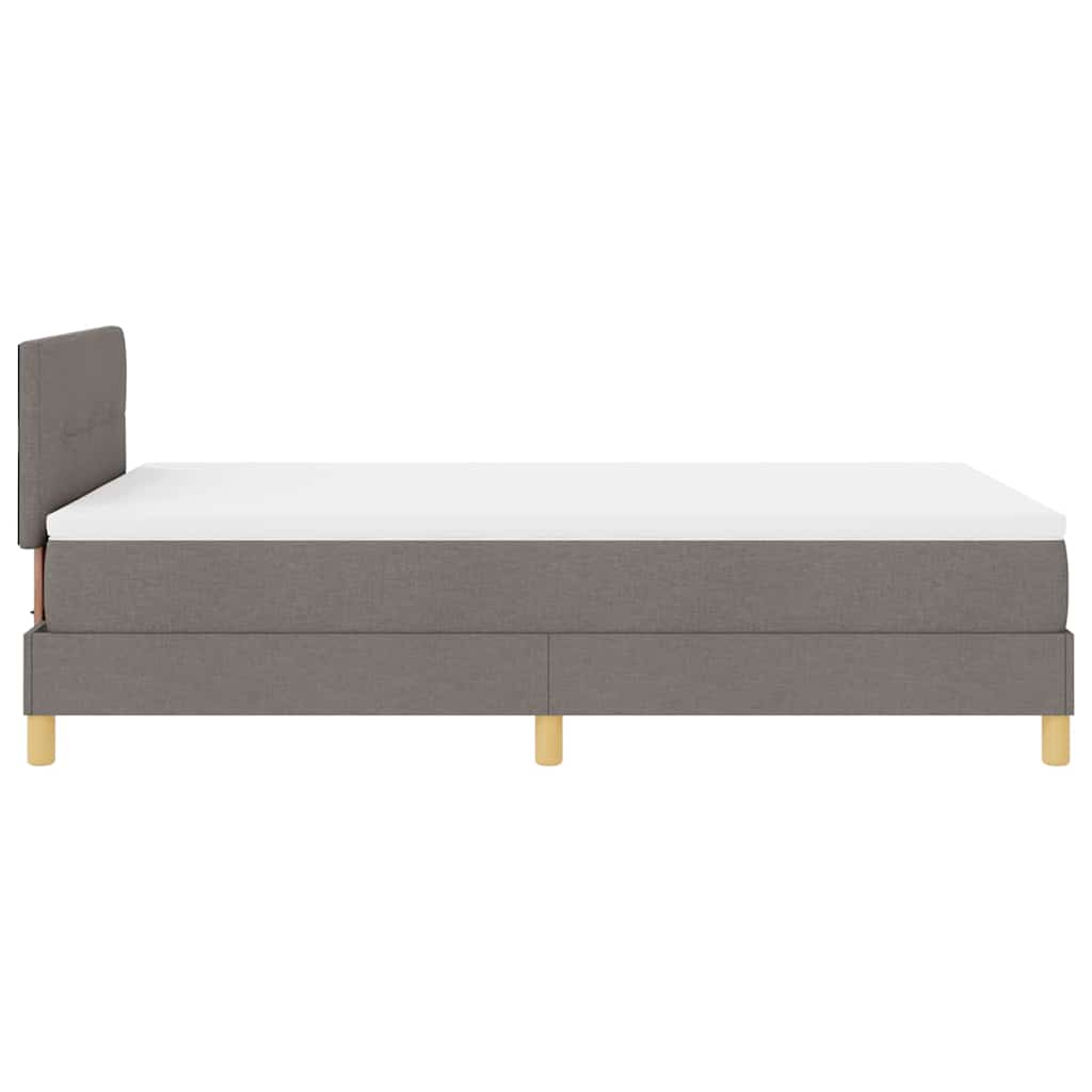 vidaXL Κρεβάτι με ελατήρια με μαξιλάρι Taupe 120 x 200 cm ύφασμα