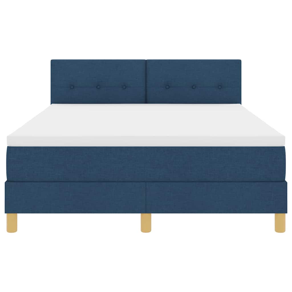 vidaXL Κρεβάτι με ελατήρια με στρώμα Μπλε 140 x 190 cm ύφασμα
