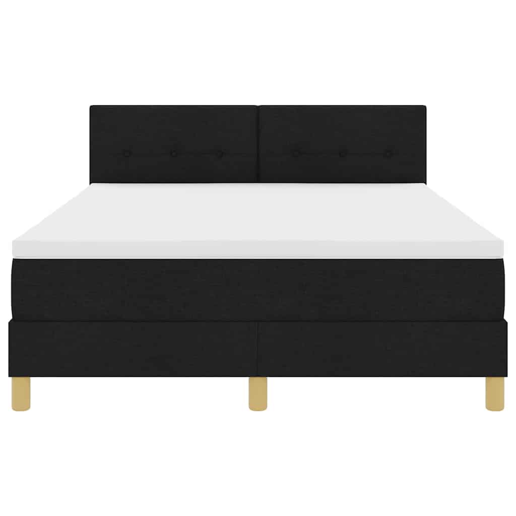 vidaXL Κρεβάτι με ελατήρια με μαξιλάρι Μαύρο 160 x 200 cm ύφασμα