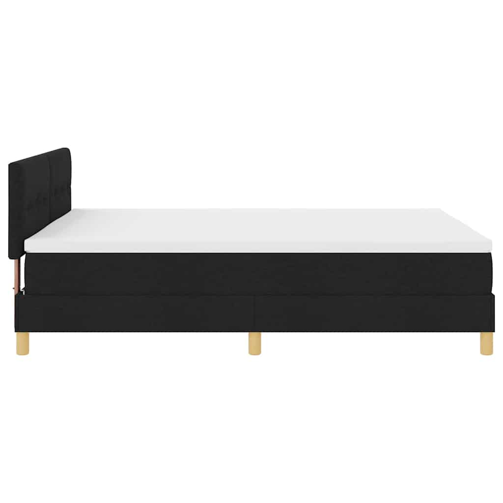 vidaXL Κρεβάτι με ελατήρια με μαξιλάρι Μαύρο 160 x 200 cm ύφασμα