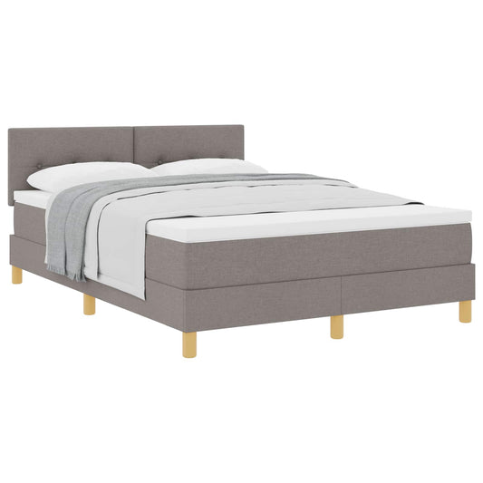 vidaXL Κρεβάτι με ελατήρια με μαξιλάρι Taupe 160 x 200 cm ύφασμα