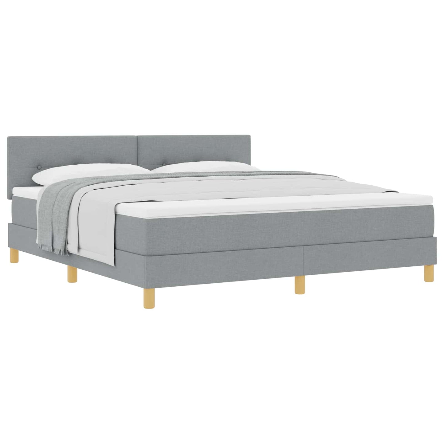 vidaXL Κρεβάτι με ελατήρια Ανοιχτό γκρι 180 x 200 cm ύφασμα