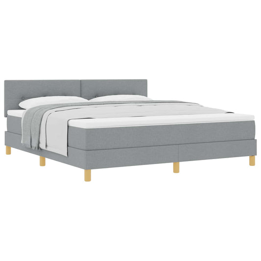 vidaXL Κρεβάτι με ελατήρια Ανοιχτό γκρι 180 x 200 cm ύφασμα
