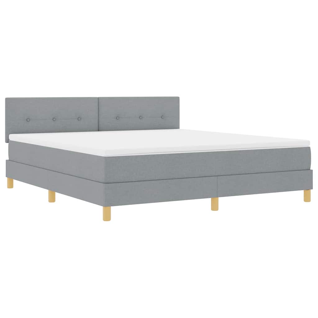 vidaXL Κρεβάτι με ελατήρια Ανοιχτό γκρι 180 x 200 cm ύφασμα
