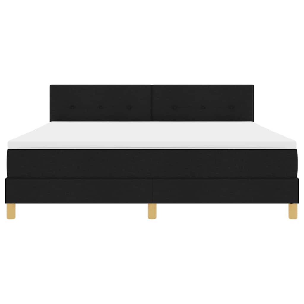 vidaXL Κρεβάτι με ελατήρια με μαξιλάρι Μαύρο 180 x 200 cm ύφασμα
