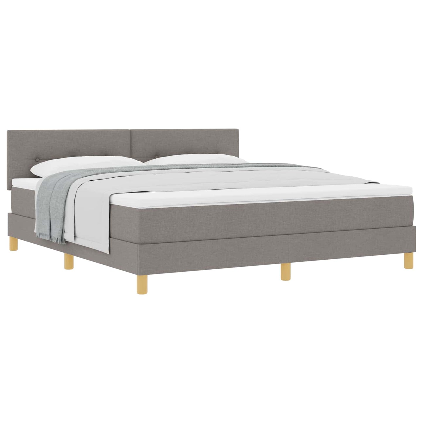 vidaXL Κρεβάτι με ελατήρια με μαξιλάρι Taupe 180 x 200 cm ύφασμα