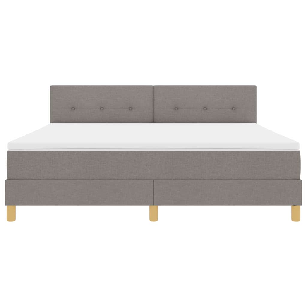 vidaXL Κρεβάτι με ελατήρια με μαξιλάρι Taupe 180 x 200 cm ύφασμα