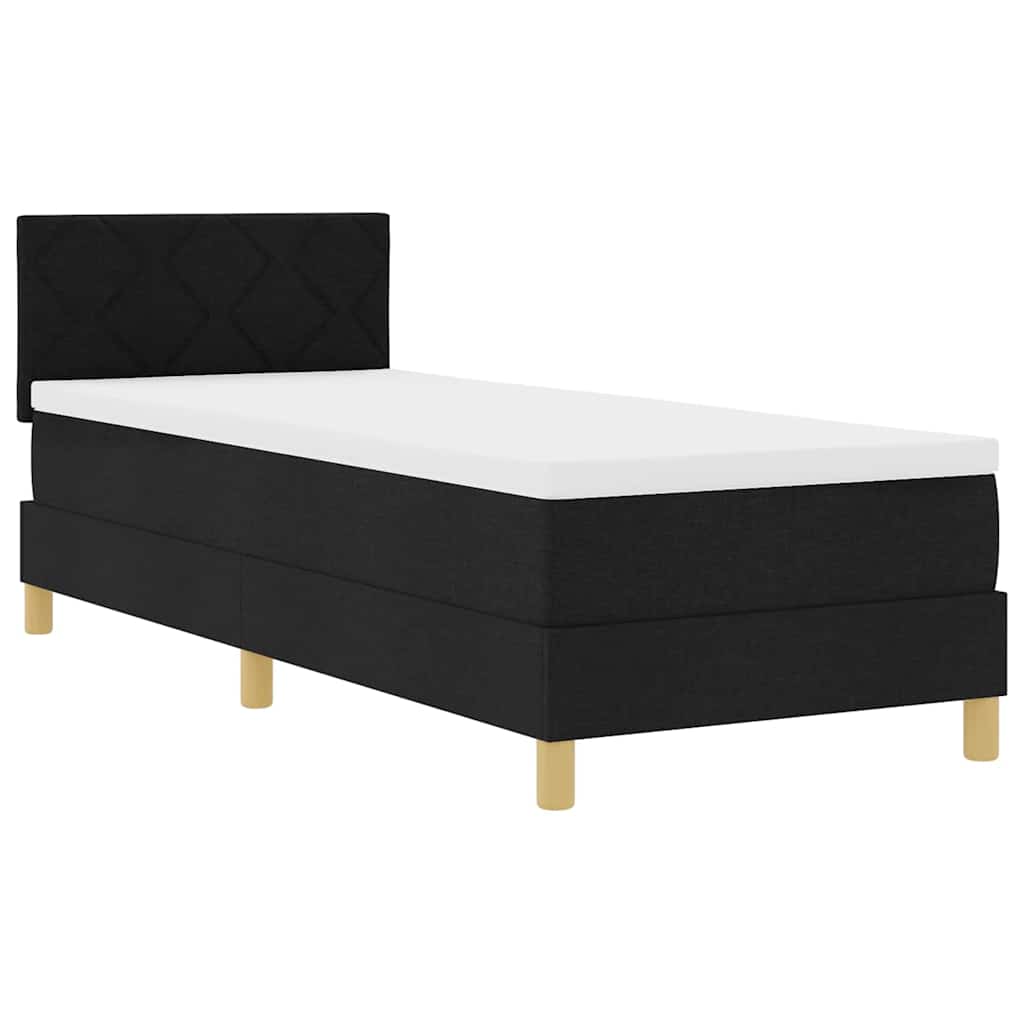 vidaXL Κρεβάτι με ελατήρια με μαξιλάρι Μαύρο 80 x 200 cm ύφασμα