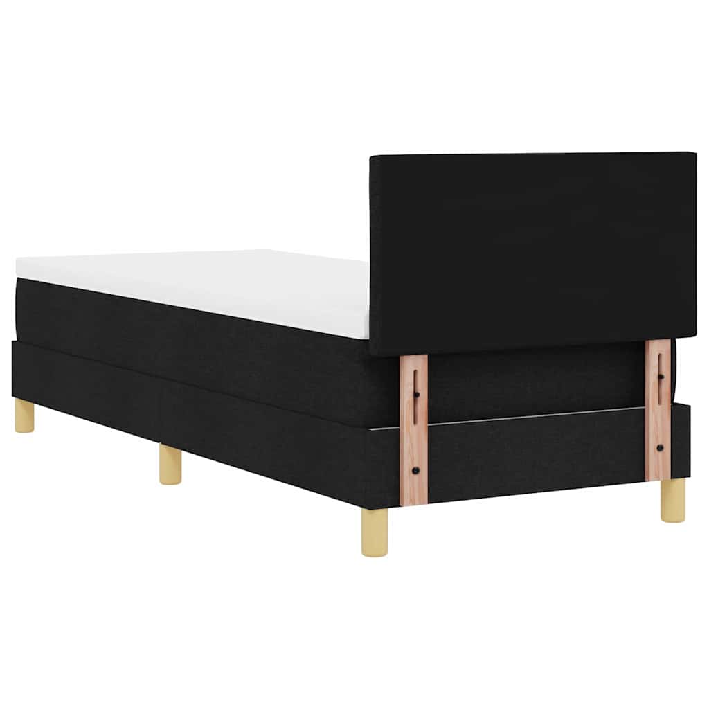 vidaXL Κρεβάτι με ελατήρια με μαξιλάρι Μαύρο 80 x 200 cm ύφασμα
