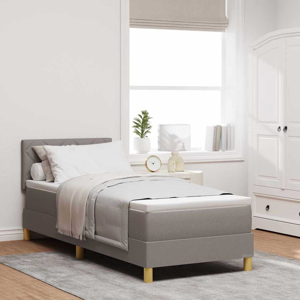vidaXL Κρεβάτι με ελατήρια με μαξιλάρι Taupe 80 x 200 cm ύφασμα