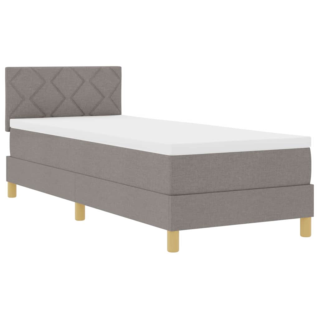 vidaXL Κρεβάτι με ελατήρια με μαξιλάρι Taupe 80 x 200 cm ύφασμα
