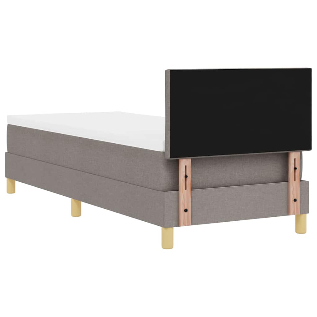 vidaXL Κρεβάτι με ελατήρια με μαξιλάρι Taupe 80 x 200 cm ύφασμα