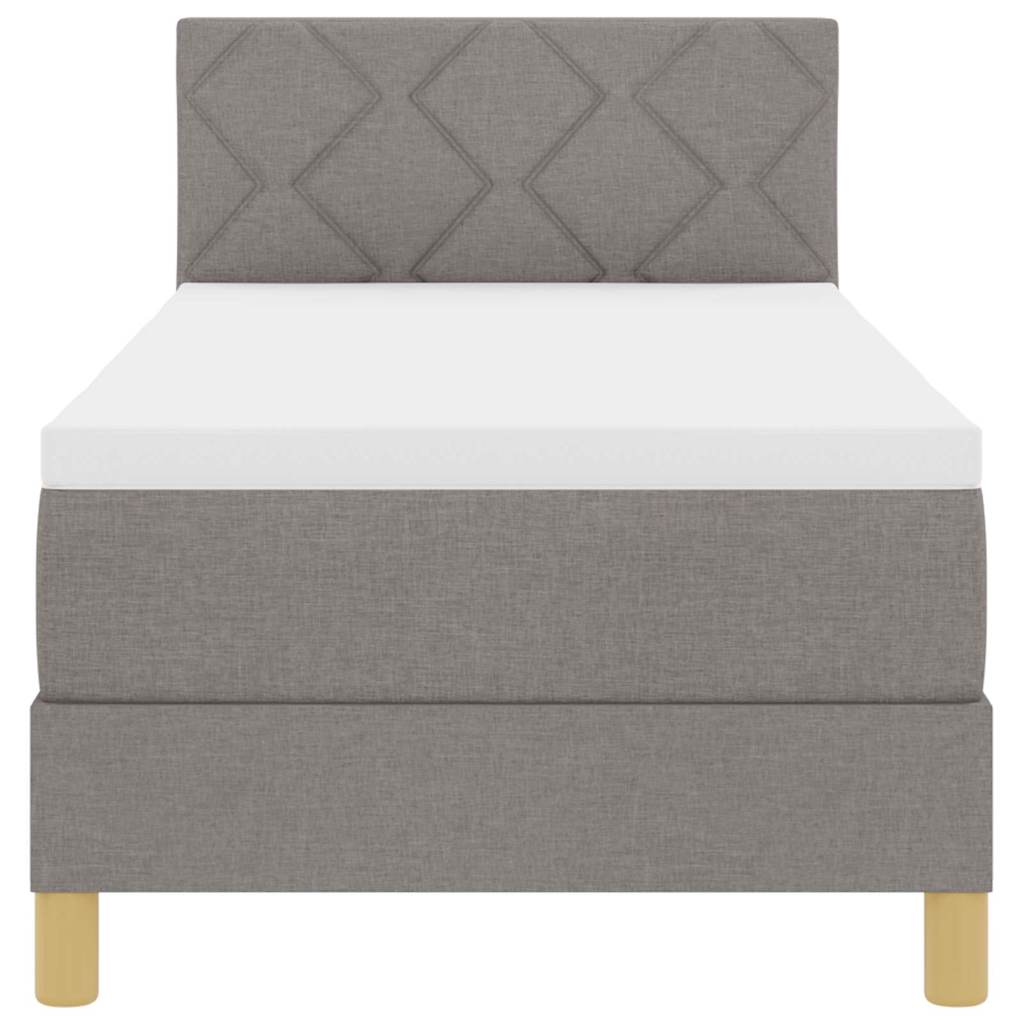 vidaXL Κρεβάτι με ελατήρια με μαξιλάρι Taupe 80 x 200 cm ύφασμα