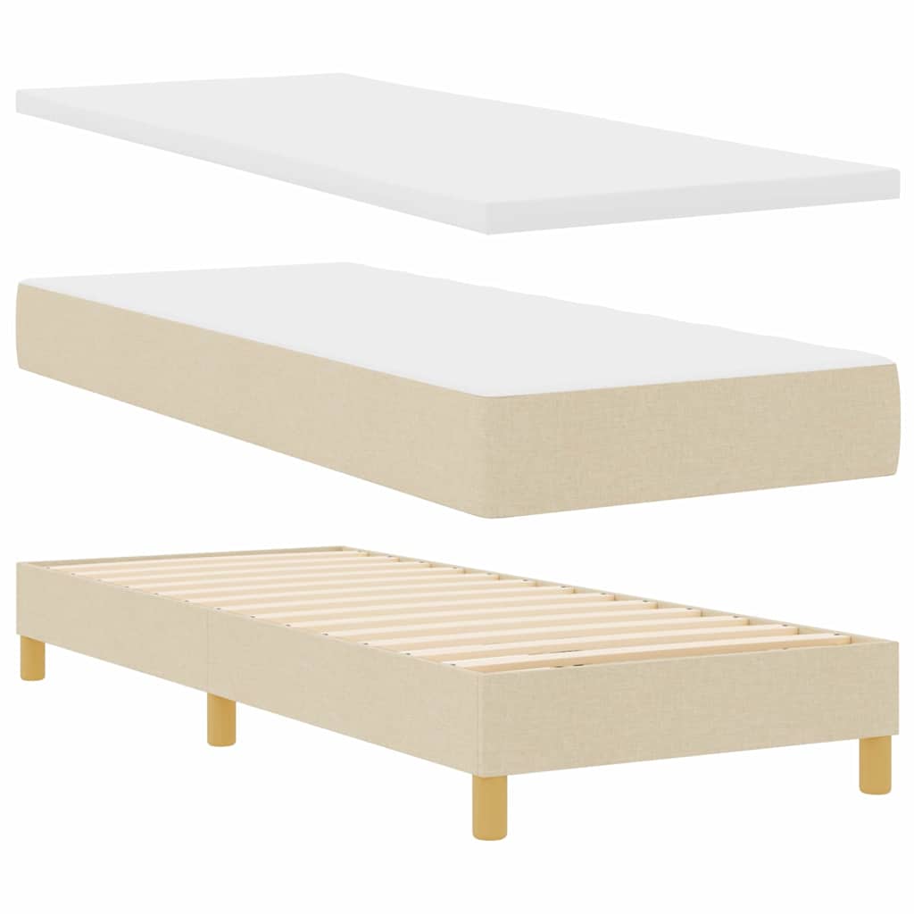 vidaXL Κρεβάτι με ελατήρια με μαξιλάρι Κρεμ 80 x 200 cm ύφασμα