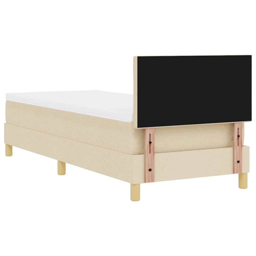 vidaXL Κρεβάτι με ελατήρια με μαξιλάρι Κρεμ 80 x 200 cm ύφασμα