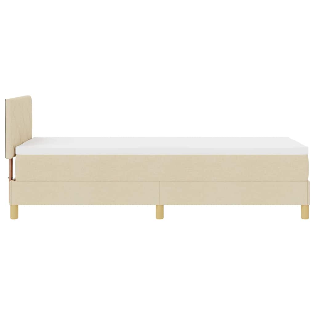 vidaXL Κρεβάτι με ελατήρια με μαξιλάρι Κρεμ 80 x 200 cm ύφασμα