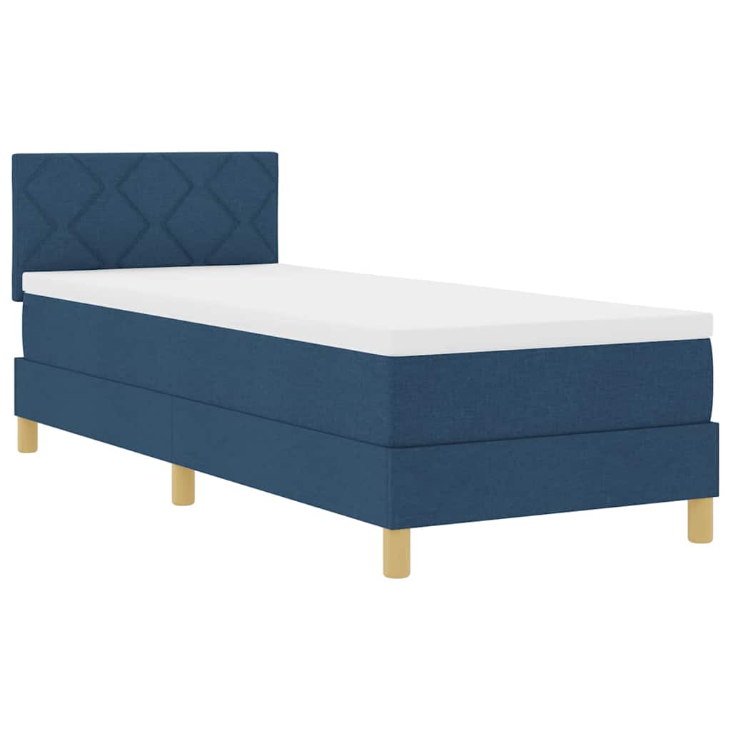 vidaXL Κρεβάτι με ελατήρια με μαξιλάρι Μπλε 80 x 200 cm ύφασμα