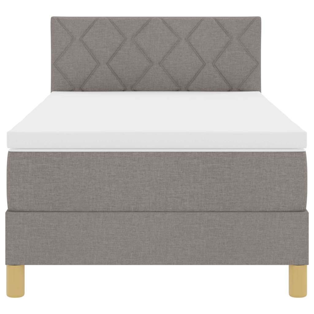 vidaXL Κρεβάτι με ελατήρια με μαξιλάρι Taupe 90 x 190 cm ύφασμα