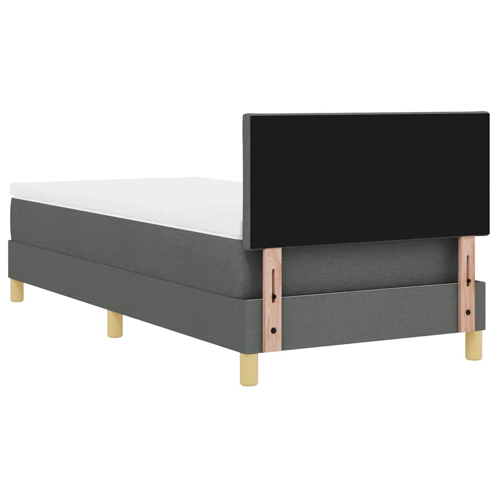 vidaXL Κρεβάτι box spring με στρώμα Σκούρο Γκρι 90 x 200 cm ύφασμα