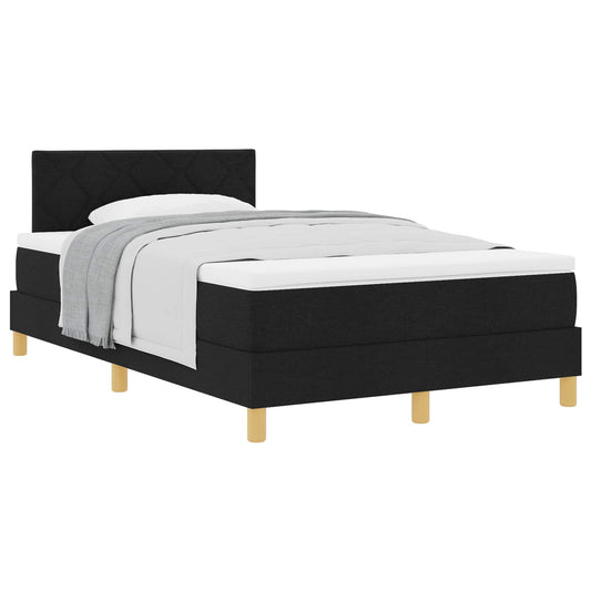 vidaXL Κρεβάτι με ελατήρια με μαξιλάρι Μαύρο 120 x 190 cm ύφασμα