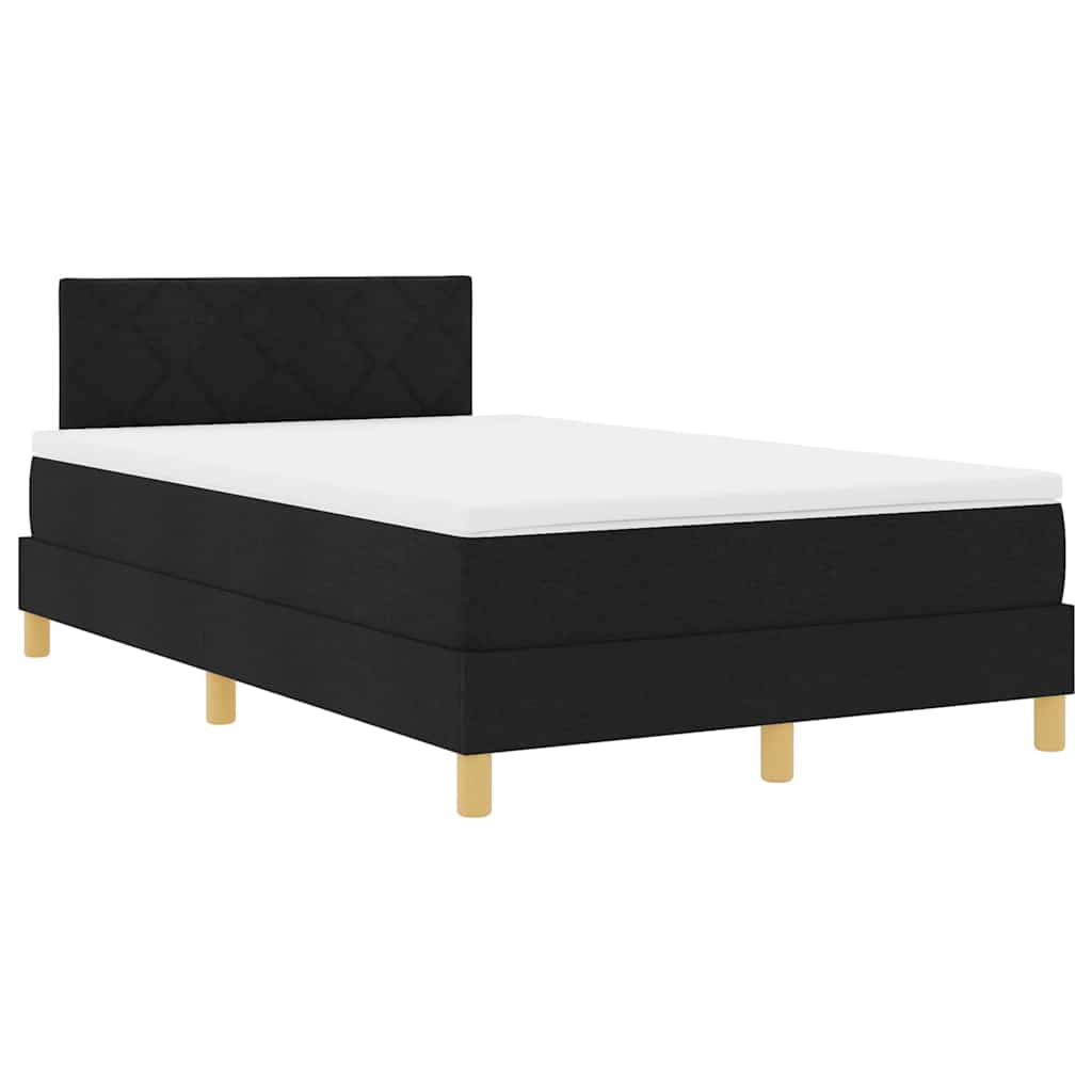vidaXL Κρεβάτι με ελατήρια με μαξιλάρι Μαύρο 120 x 190 cm ύφασμα