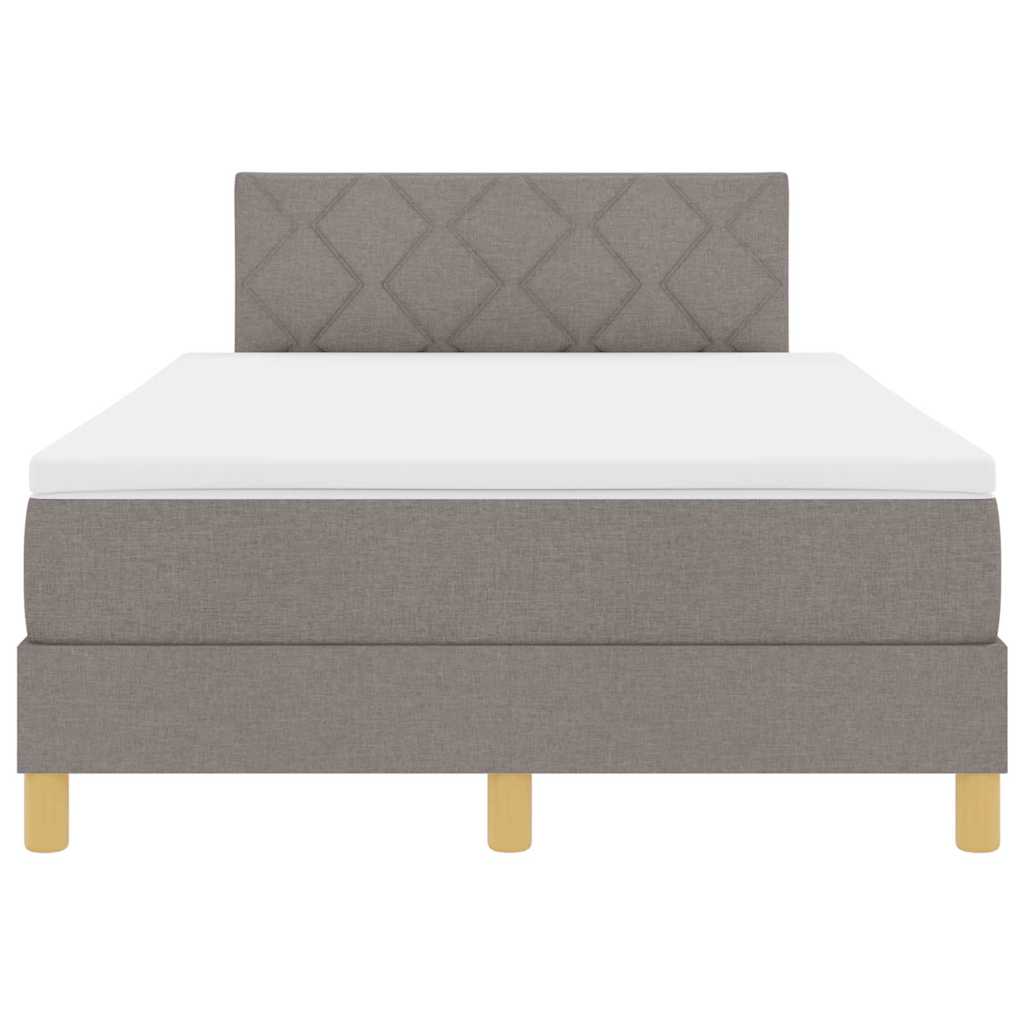 vidaXL Κρεβάτι με ελατήρια με μαξιλάρι Taupe 120 x 190 cm ύφασμα