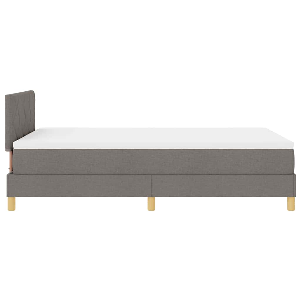 vidaXL Κρεβάτι με ελατήρια με μαξιλάρι Taupe 120 x 200 cm ύφασμα