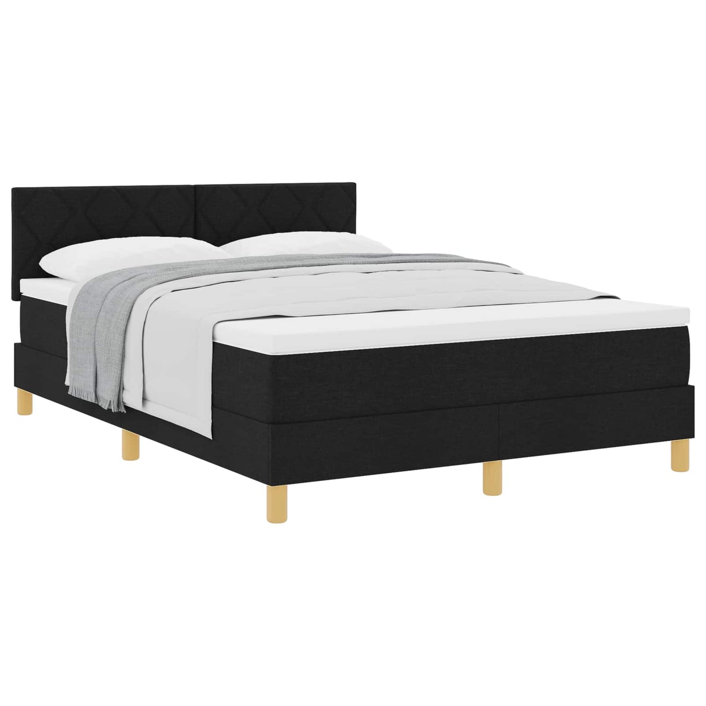 vidaXL Κρεβάτι με ελατήρια με μαξιλάρι Μαύρο 160 x 200 cm ύφασμα