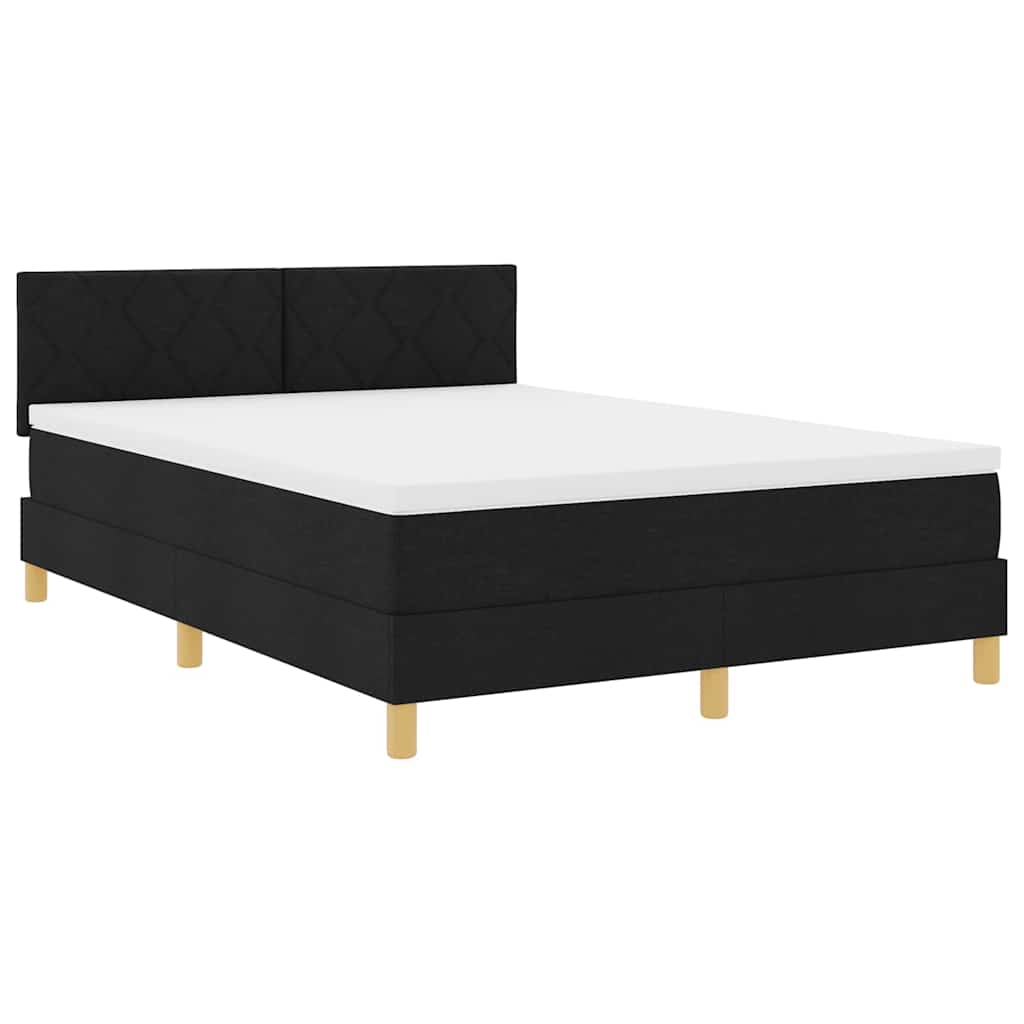 vidaXL Κρεβάτι με ελατήρια με μαξιλάρι Μαύρο 160 x 200 cm ύφασμα