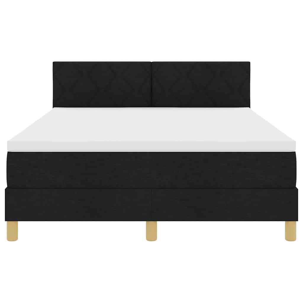 vidaXL Κρεβάτι με ελατήρια με μαξιλάρι Μαύρο 160 x 200 cm ύφασμα