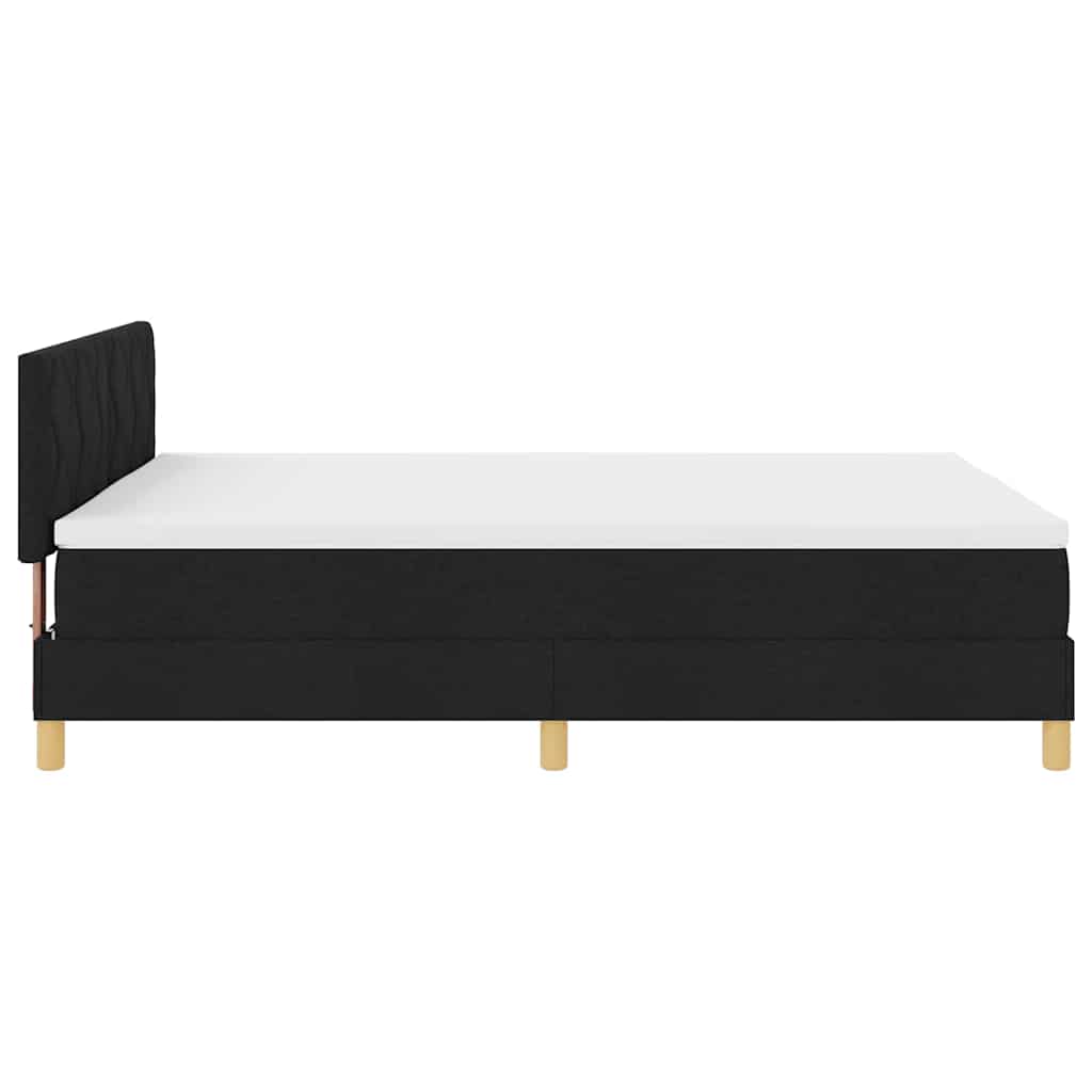 vidaXL Κρεβάτι με ελατήρια με μαξιλάρι Μαύρο 160 x 200 cm ύφασμα