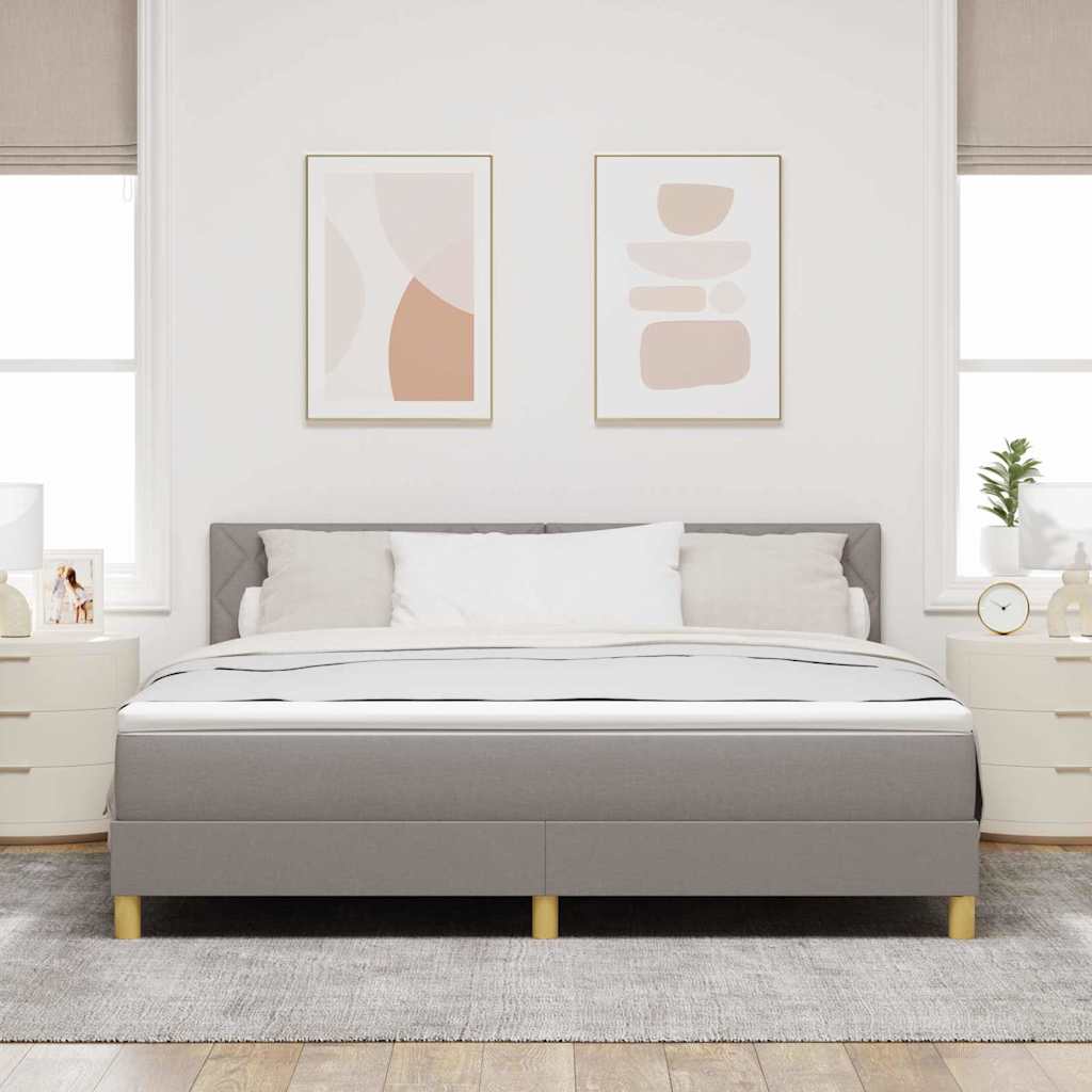 vidaXL Κρεβάτι με ελατήρια με μαξιλάρι Taupe 180 x 200 cm ύφασμα