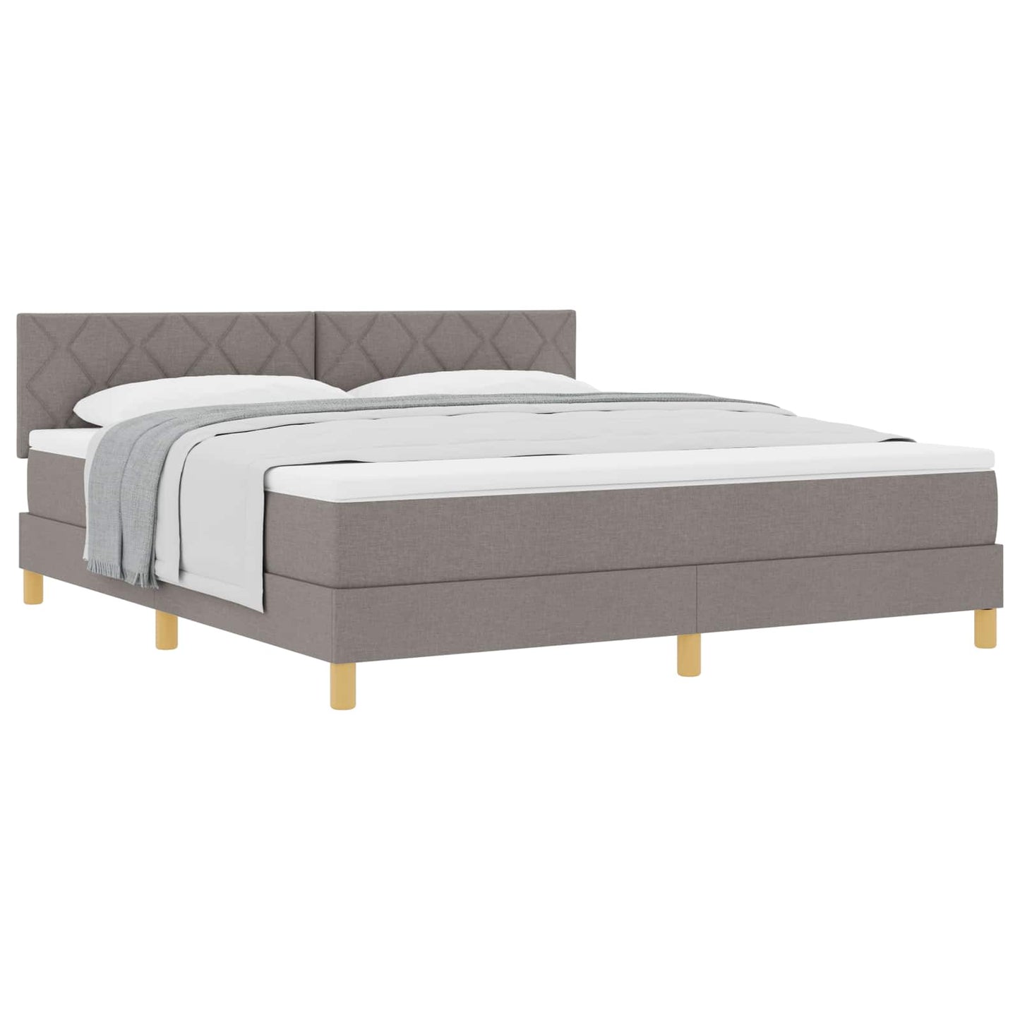 vidaXL Κρεβάτι με ελατήρια με μαξιλάρι Taupe 180 x 200 cm ύφασμα