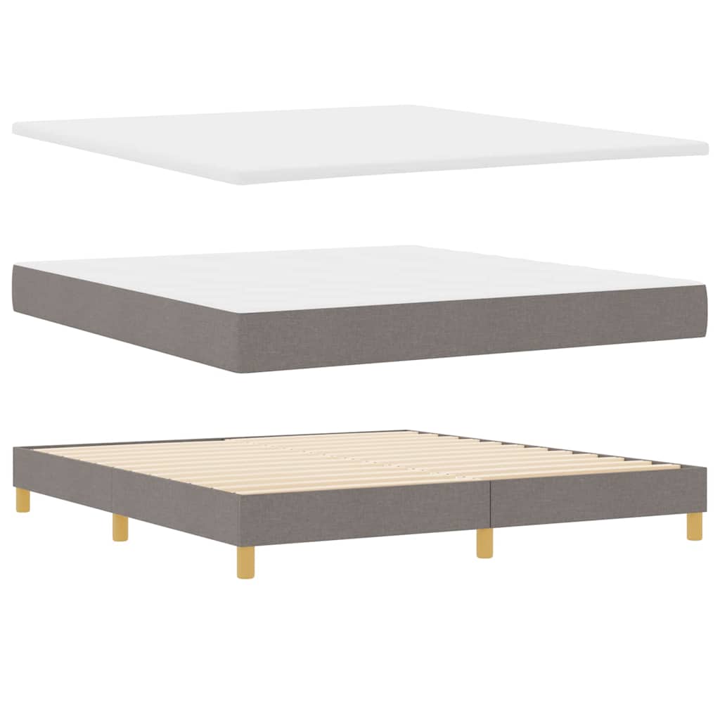 vidaXL Κρεβάτι με ελατήρια με μαξιλάρι Taupe 180 x 200 cm ύφασμα