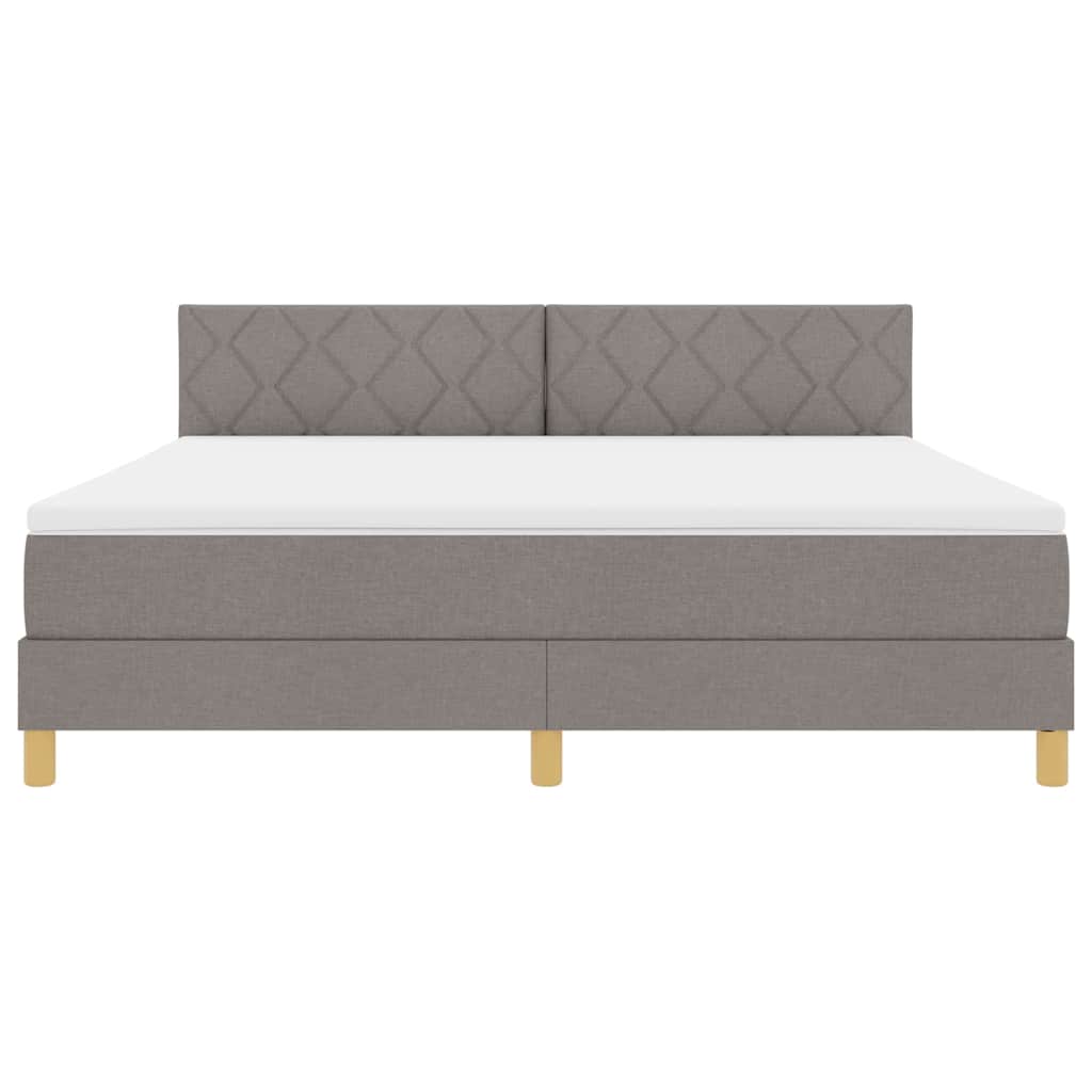 vidaXL Κρεβάτι με ελατήρια με μαξιλάρι Taupe 180 x 200 cm ύφασμα