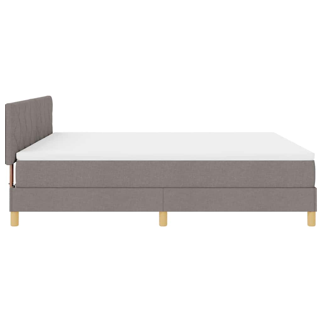 vidaXL Κρεβάτι με ελατήρια με μαξιλάρι Taupe 180 x 200 cm ύφασμα