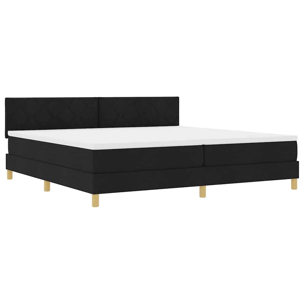 vidaXL Κρεβάτι με ελατήρια με μαξιλάρι Μαύρο 200 x 200 cm ύφασμα