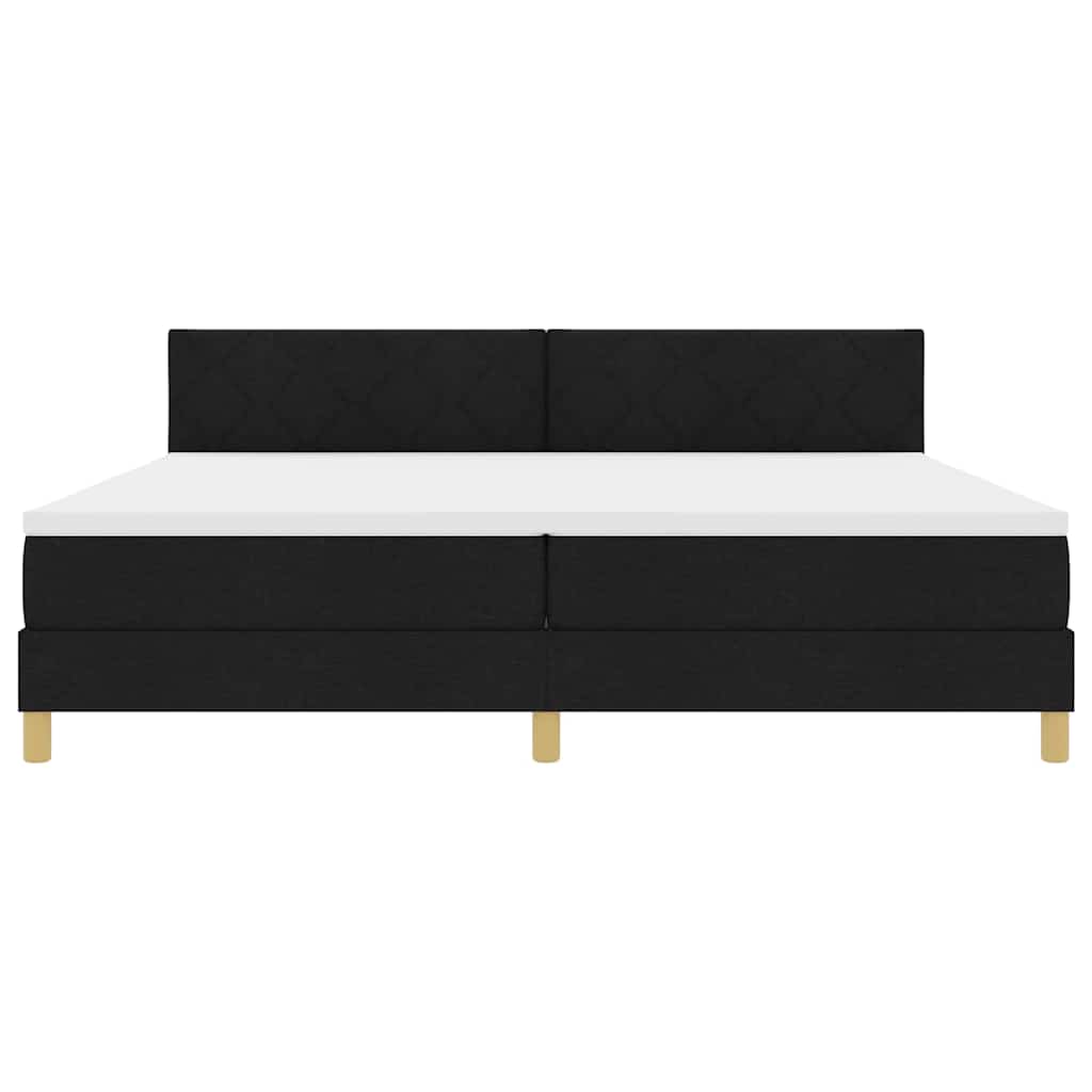 vidaXL Κρεβάτι με ελατήρια με μαξιλάρι Μαύρο 200 x 200 cm ύφασμα