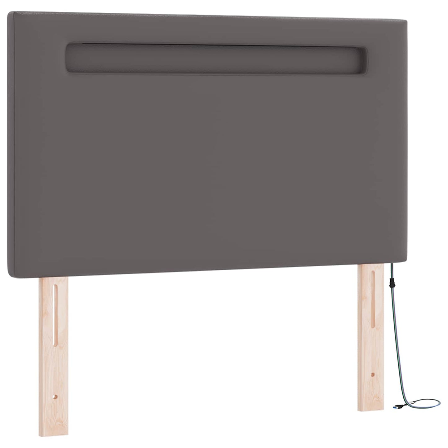 vidaXL Κρεβάτι με ελατήρια με στρώμα Γκρι 90 x 190 cm Τεχνητό δέρμα