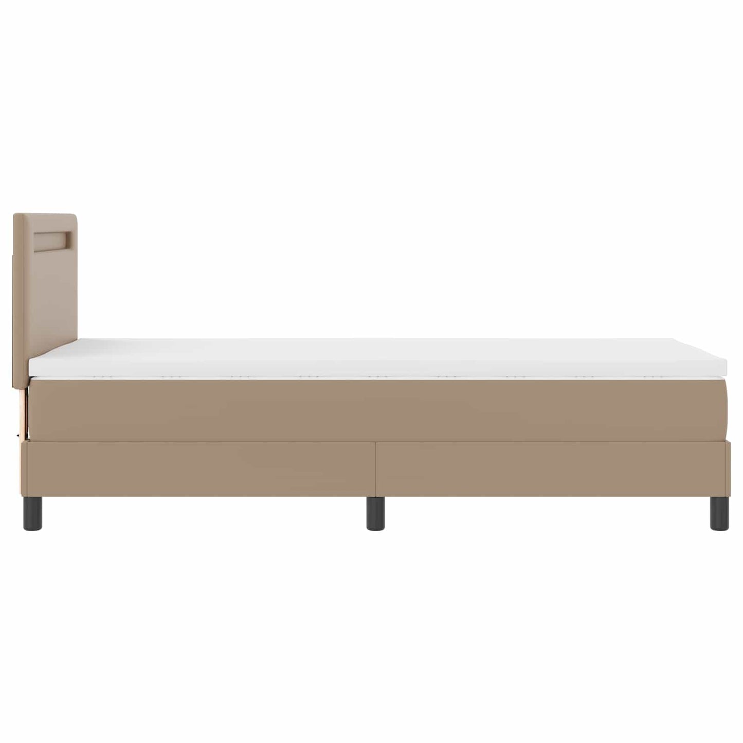 vidaXL Κρεβάτι με ελατήρια Καπουτσίνο 90 x 200 cm Τεχνητό δέρμα