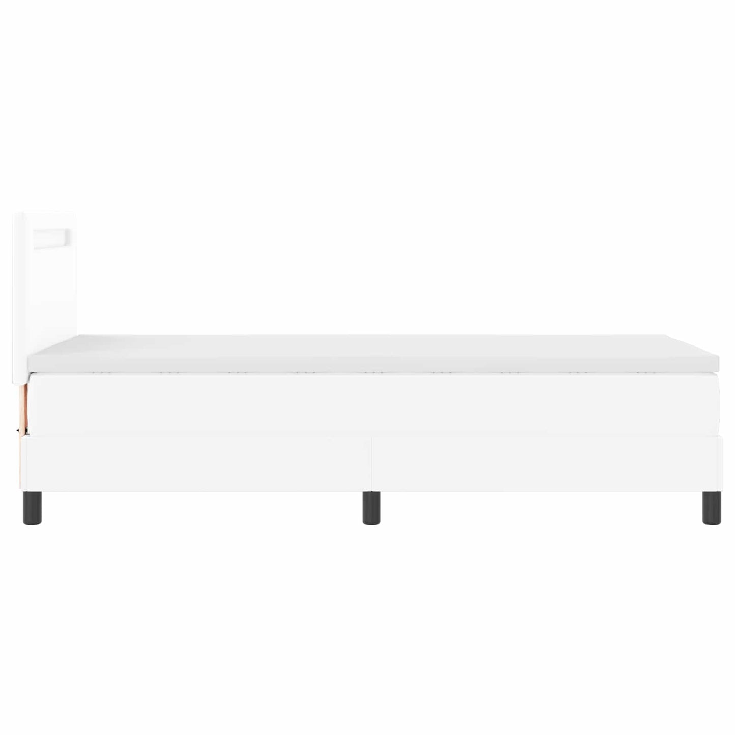 vidaXL Κρεβάτι με ελατήρια με στρώμα Λευκό 100 x 200 cm Τεχνητό δέρμα