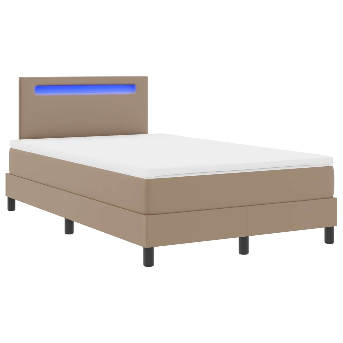 vidaXL Κρεβάτι με ελατήρια Καπουτσίνο 120 x 190 cm Τεχνητό δέρμα