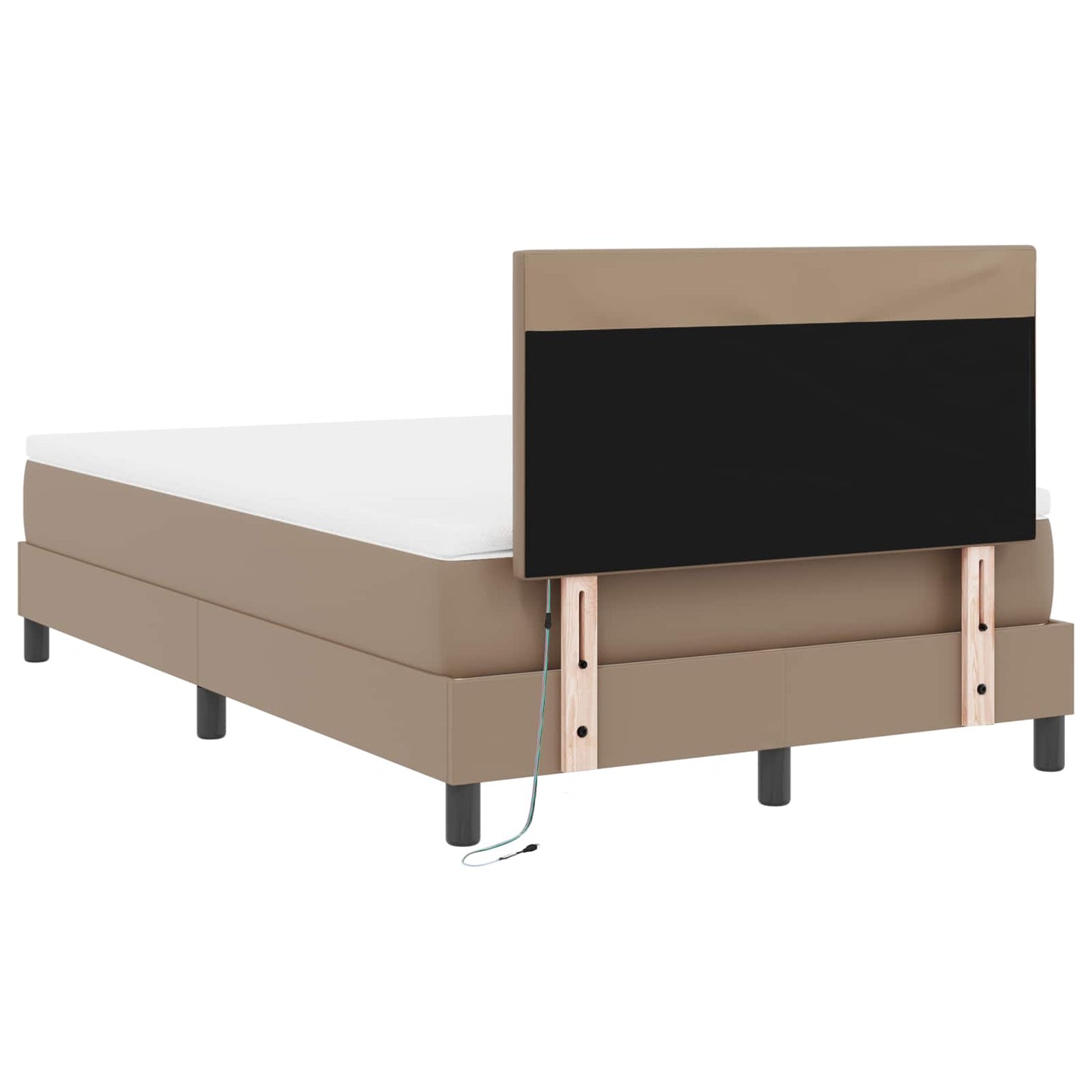 vidaXL Κρεβάτι με ελατήρια Καπουτσίνο 120 x 190 cm Τεχνητό δέρμα