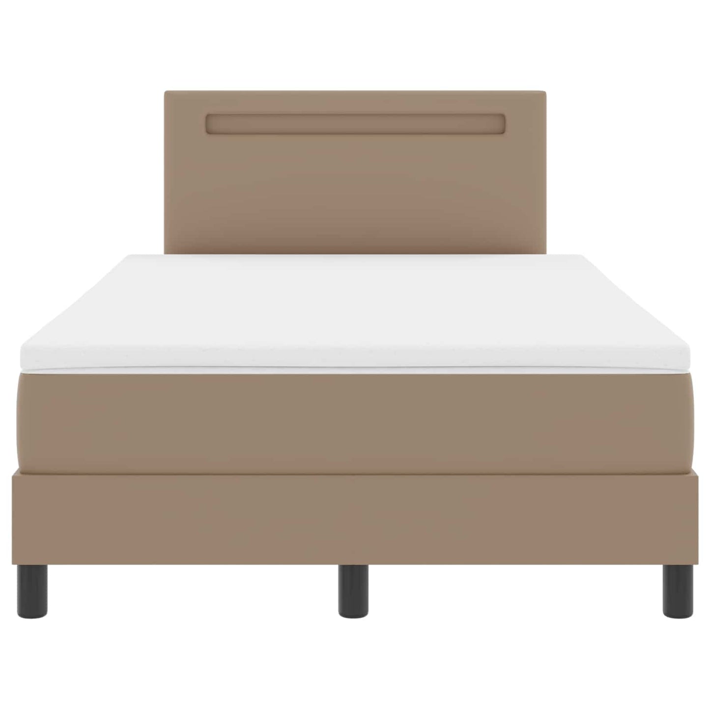 vidaXL Κρεβάτι με ελατήρια Καπουτσίνο 120 x 190 cm Τεχνητό δέρμα