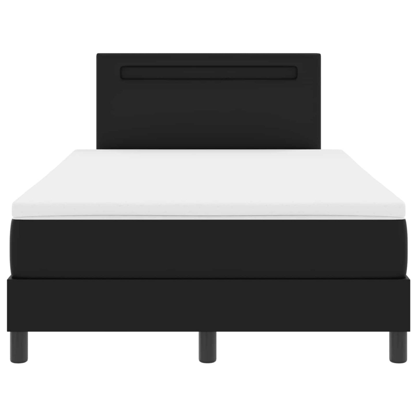 vidaXL Κρεβάτι με ελατήρια με στρώμα Μαύρο 120 x 200 cm Τεχνητό δέρμα