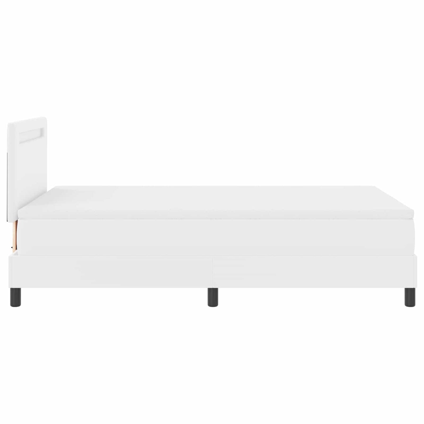 vidaXL Κρεβάτι με ελατήρια με στρώμα Λευκό 120 x 200 cm Τεχνητό δέρμα