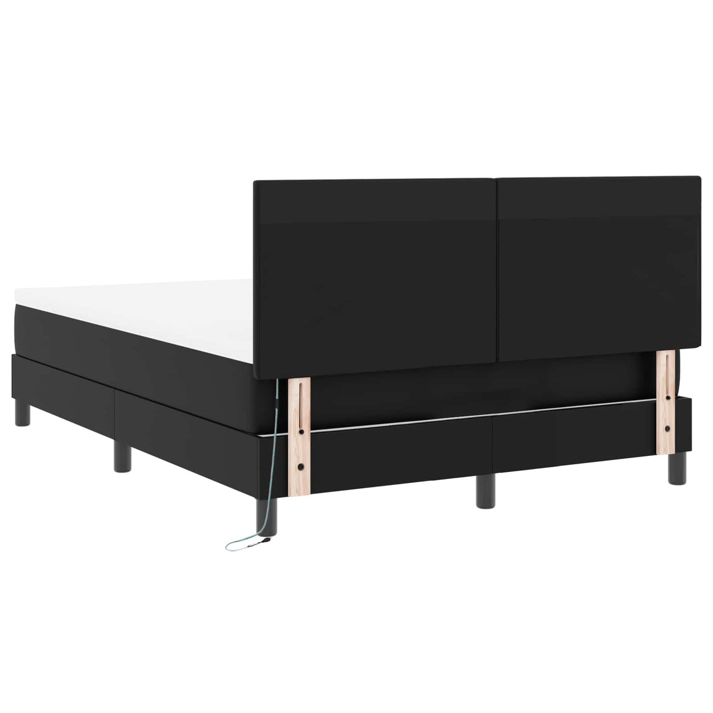vidaXL Κρεβάτι με ελατήρια με στρώμα Μαύρο 140 x 200 cm Τεχνητό δέρμα