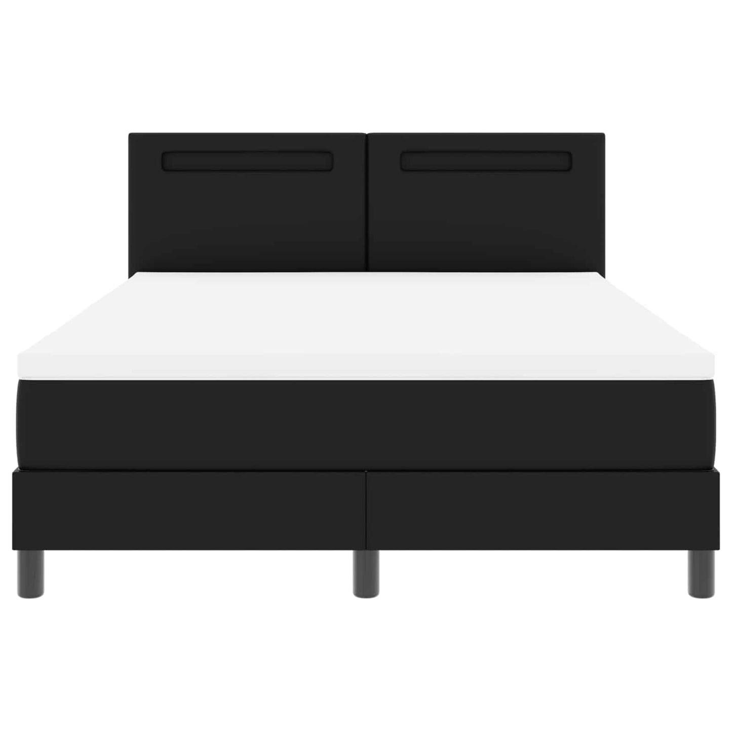vidaXL Κρεβάτι με ελατήρια με στρώμα Μαύρο 140 x 200 cm Τεχνητό δέρμα