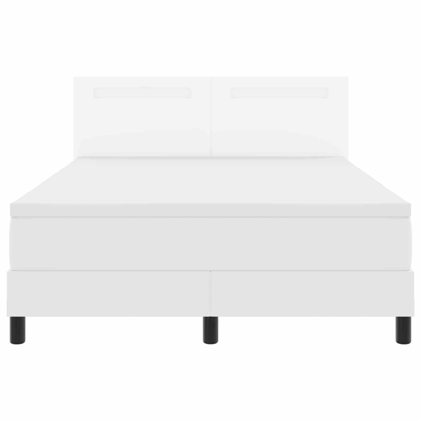 vidaXL Κρεβάτι με ελατήρια με στρώμα Λευκό 160 x 200 cm Τεχνητό δέρμα