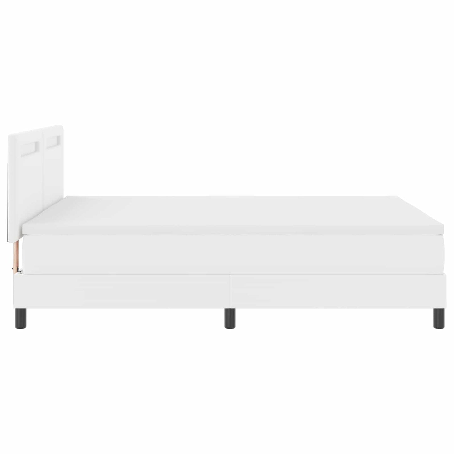 vidaXL Κρεβάτι με ελατήρια με στρώμα Λευκό 160 x 200 cm Τεχνητό δέρμα